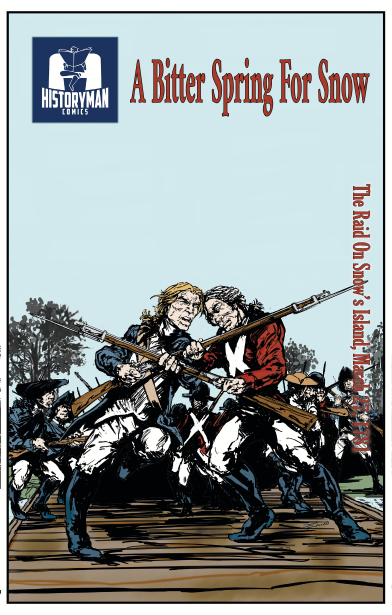 Two soldiers clash with bayonets on a battlefield; comic book cover titled A Bitter Spring For Snow.